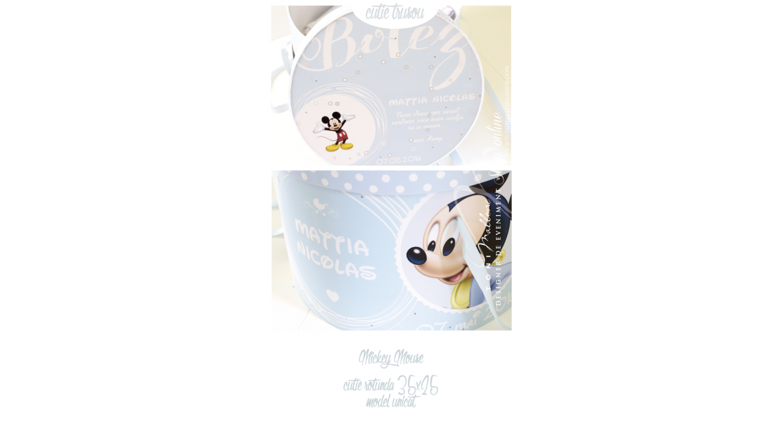 Trusou de botez brodat pentru baieti cu Mickey Mouse, Little man 13